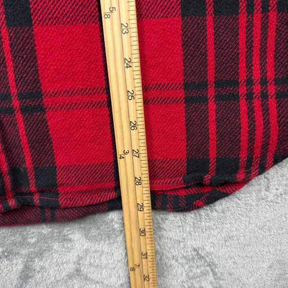 GAP Flannel Shirt Mens Large Red Black Plaid Excellent Standard Fit Button Down - Picture 7 of 7